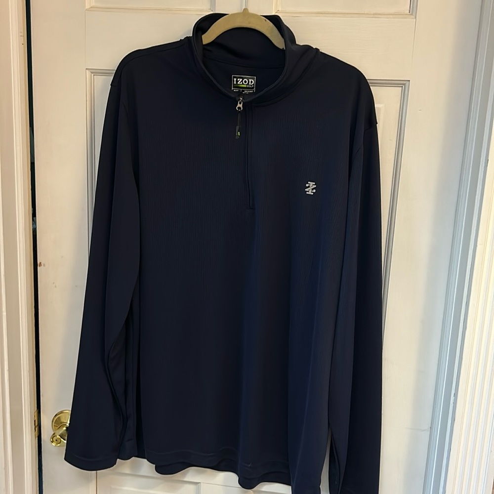 Izod Navy Blue Long Sleeve Quarter-Zip Pullover